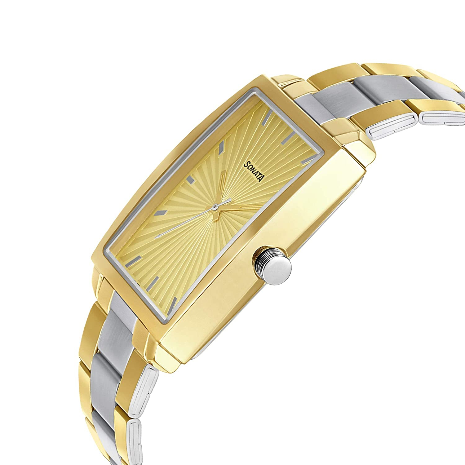 Sonata Analog Gold Dial Men's Watch-7143bm01