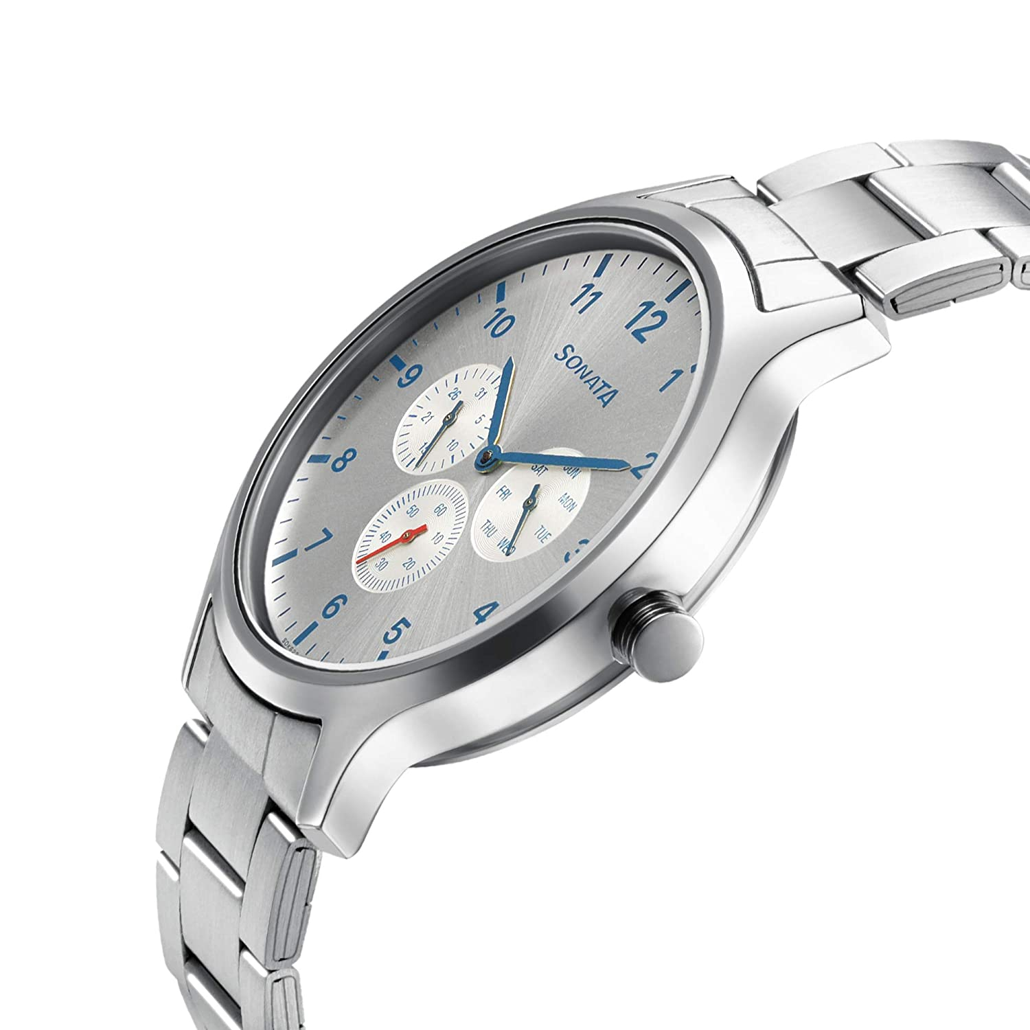 Sonata Analog Silver Dial Men's Watch-7140sm01