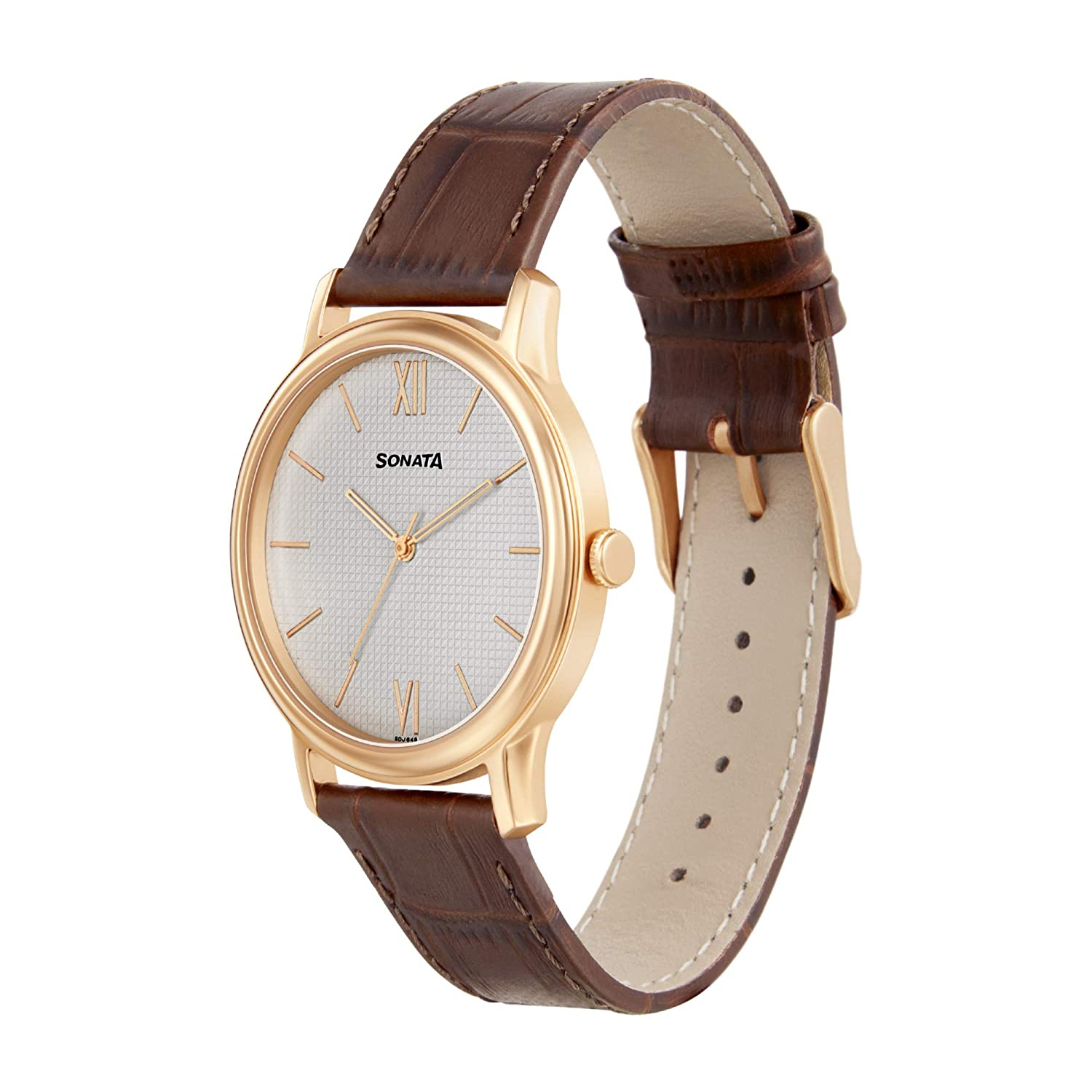 Sonata Beyond Gold Analog Silver Dial Men's Watch-7128wl02