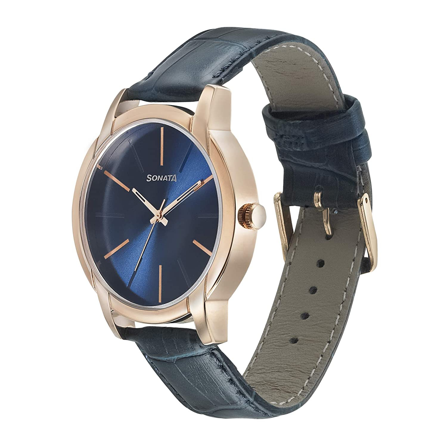 Sonata Beyond Gold Analog Blue Dial Men's Watch-77031wl03