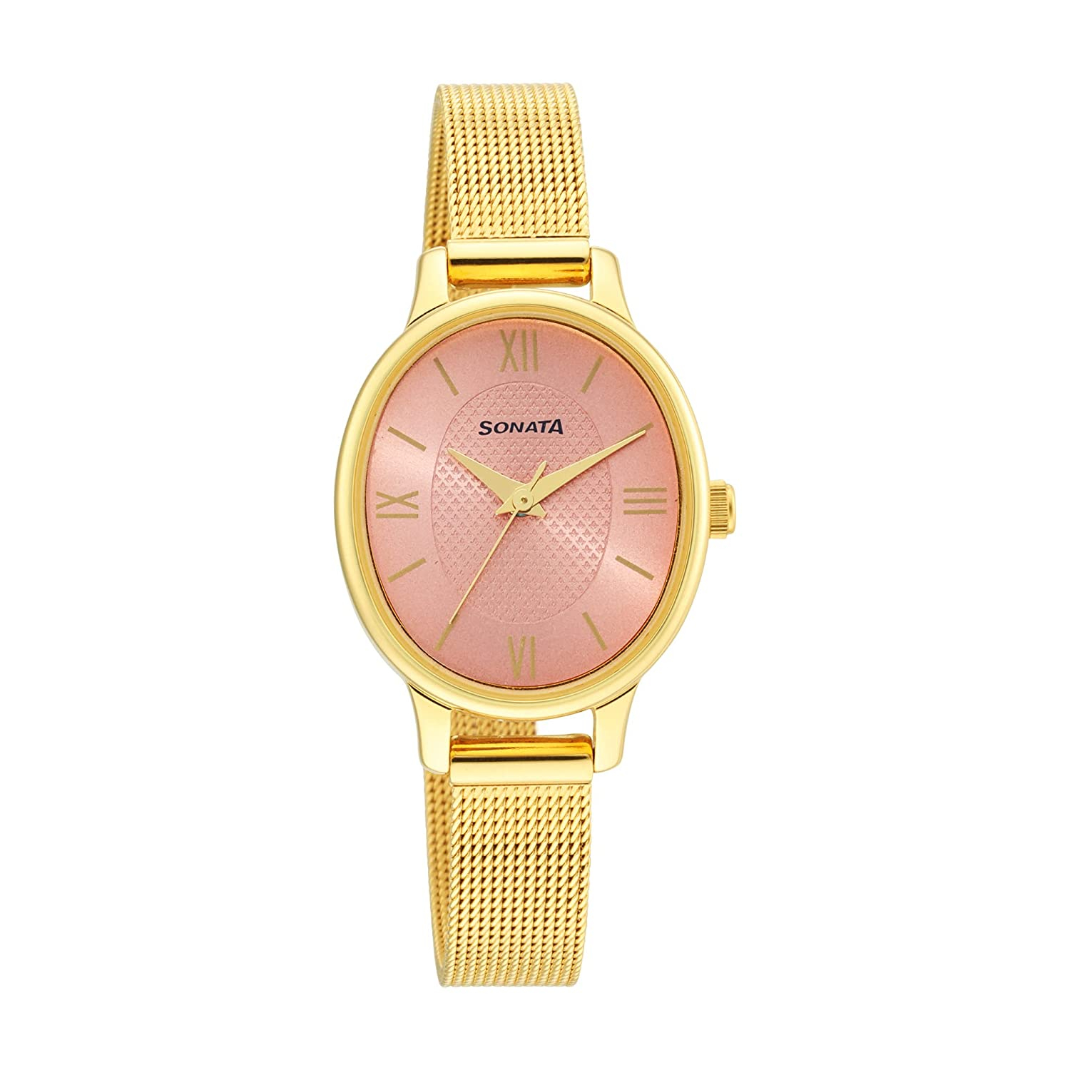 Sonata Classic Gold Analog Watch-8179ym02