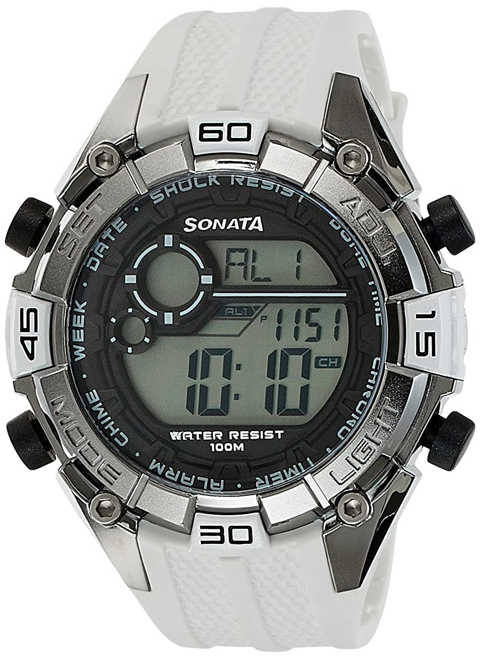 Sonata Ocean Series III Digital Grey Dial Unisex's Watch-77026pp02