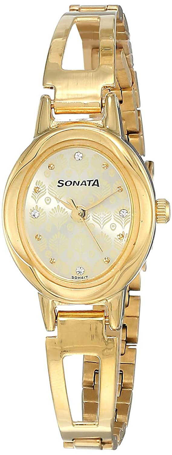 Sonata Pankh Analog Champagne Dial Women's Watch 8085ym05
