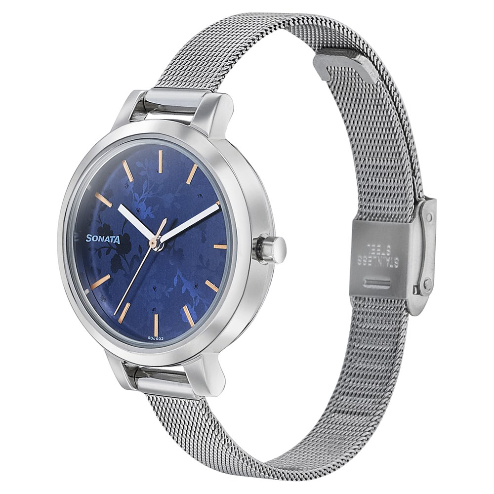 Sonata Silver Linings Analog Blue Dial Women's Watch-8141sm10