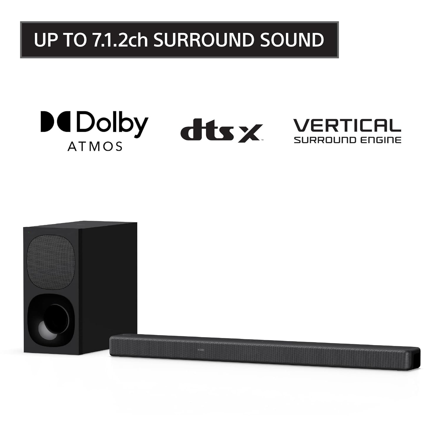 Sony HT-G700 3.1ch 4K Dolby Atmos/DTS:X Soundbar for TV with Wireless subwoofer, 3.1ch Home Theater System