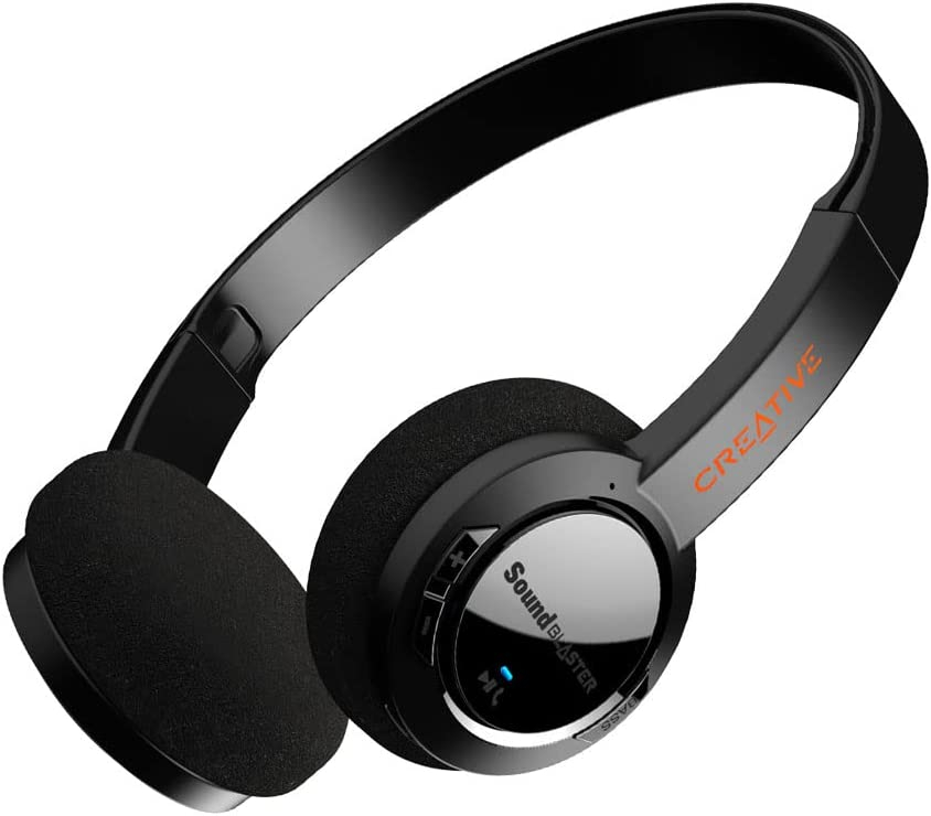 Creative Sound Blaster JAM V2 On-Ear Lightweight Bluetooth 5.0 Wireless Headphones with USB-C, aptX Low Latency, aptX HD, Multipoint Connectivity, Voice Detection and Noise Reduction, 22 Hours Battery Life