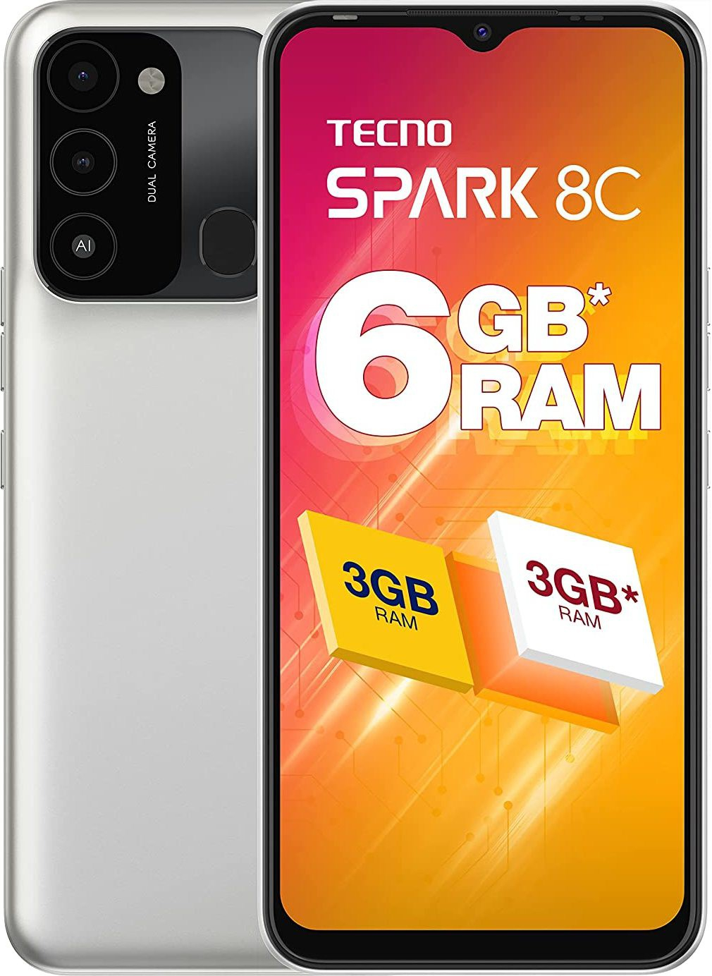 Tecno Spark 8c Kg5k Dual Sim 64gb/3gb-Grey