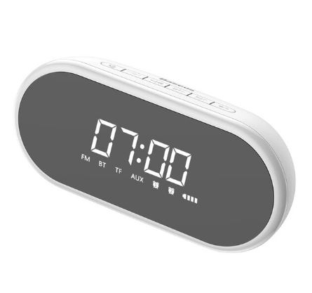 Baseus Encok E09 Bluetooth Speaker Night Light With Alarm Clock, Portable Wireless Speaker Sound System For Bedside And Desk - Bluetooth Speaker-White