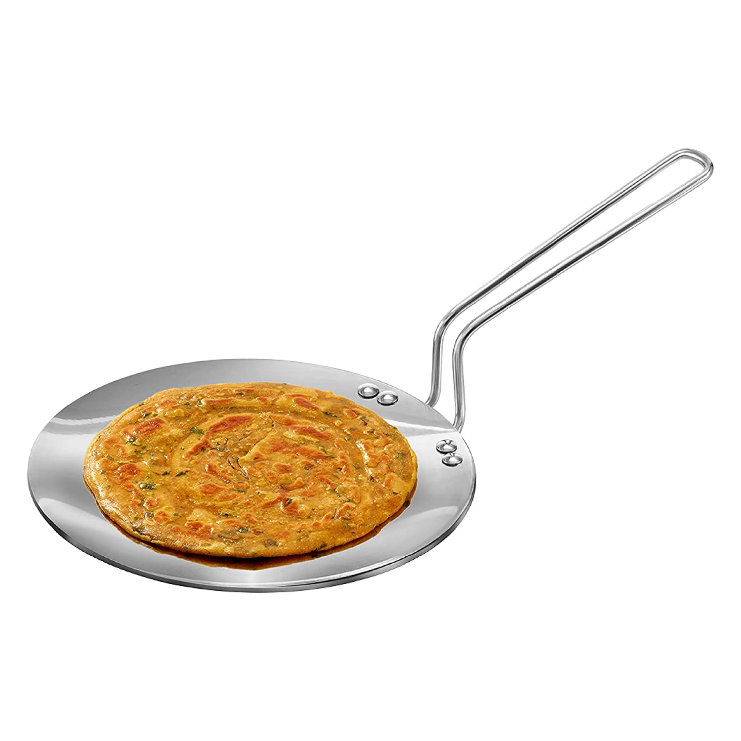 Hawkins Tri-Ply Stainless Steel Induction Compatible Tava, Diameter 22 cm, Thickness 3.5 mm, Silver (SSTV22)