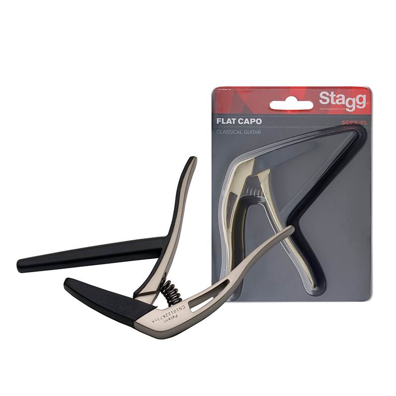 Treasure Music - Stagg SCPX-FL BG Flat Trigger Capo for Classical Guitar