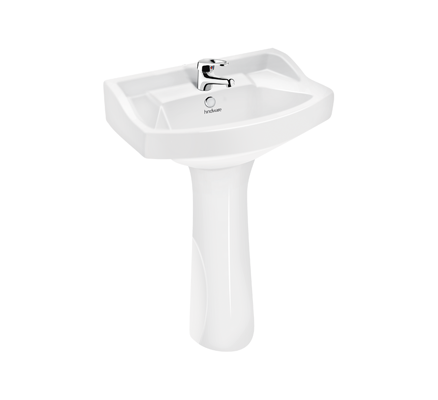 Hindware Standard 10001 Pedestal Wash Basin 63 × 45 × 83 cm