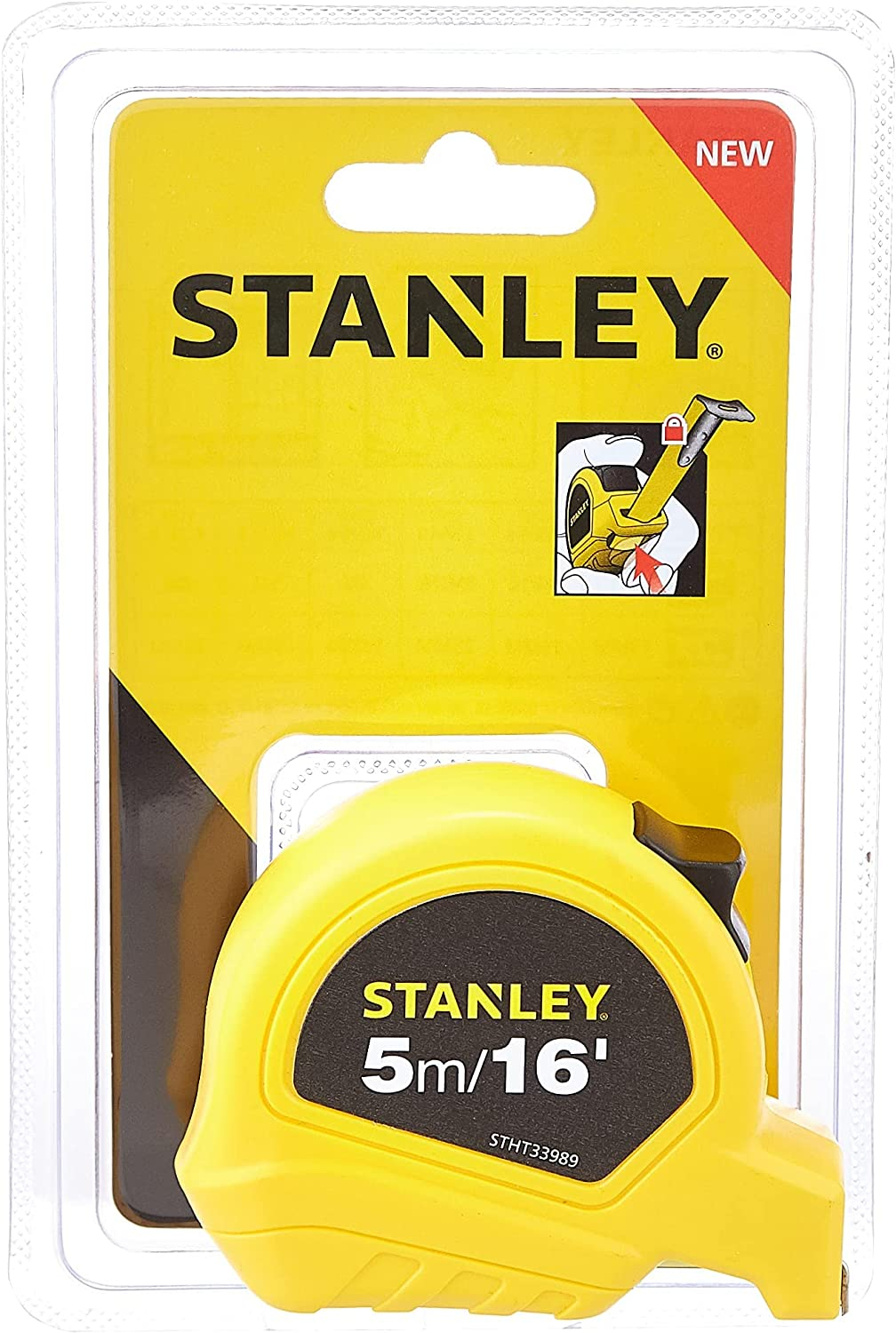 Stanley Measuring Tape 5 Mtr (Light) 5M/16 Feet, 19mm (STHT33989-8)