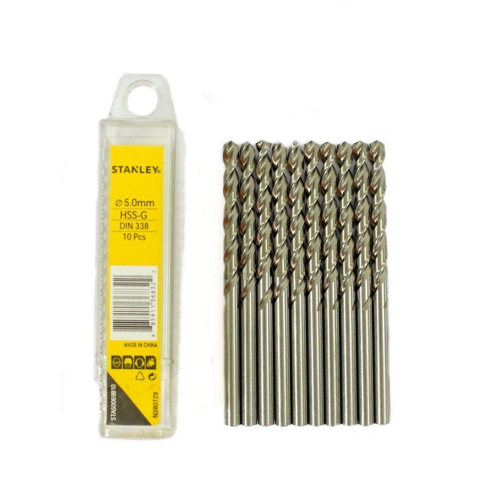 Stanley 5mm HSS Metal Drill Bits, STA50069B10 (Pack of 10)