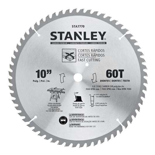 Stanley Sta7770 10'' 60 T Mitre Saw Blade
