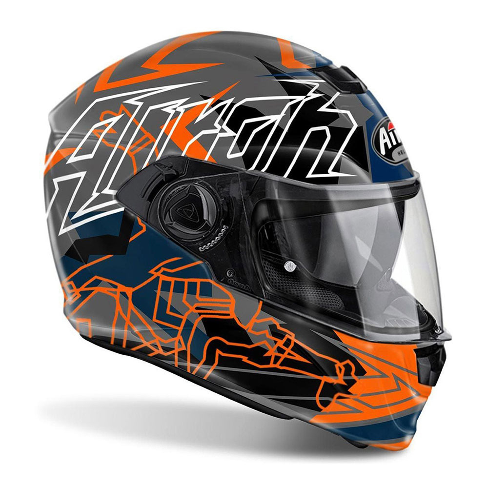 Airoh Storm Bionikle Orange Gloss Full Face Motorcycle Helmet(stbi32)