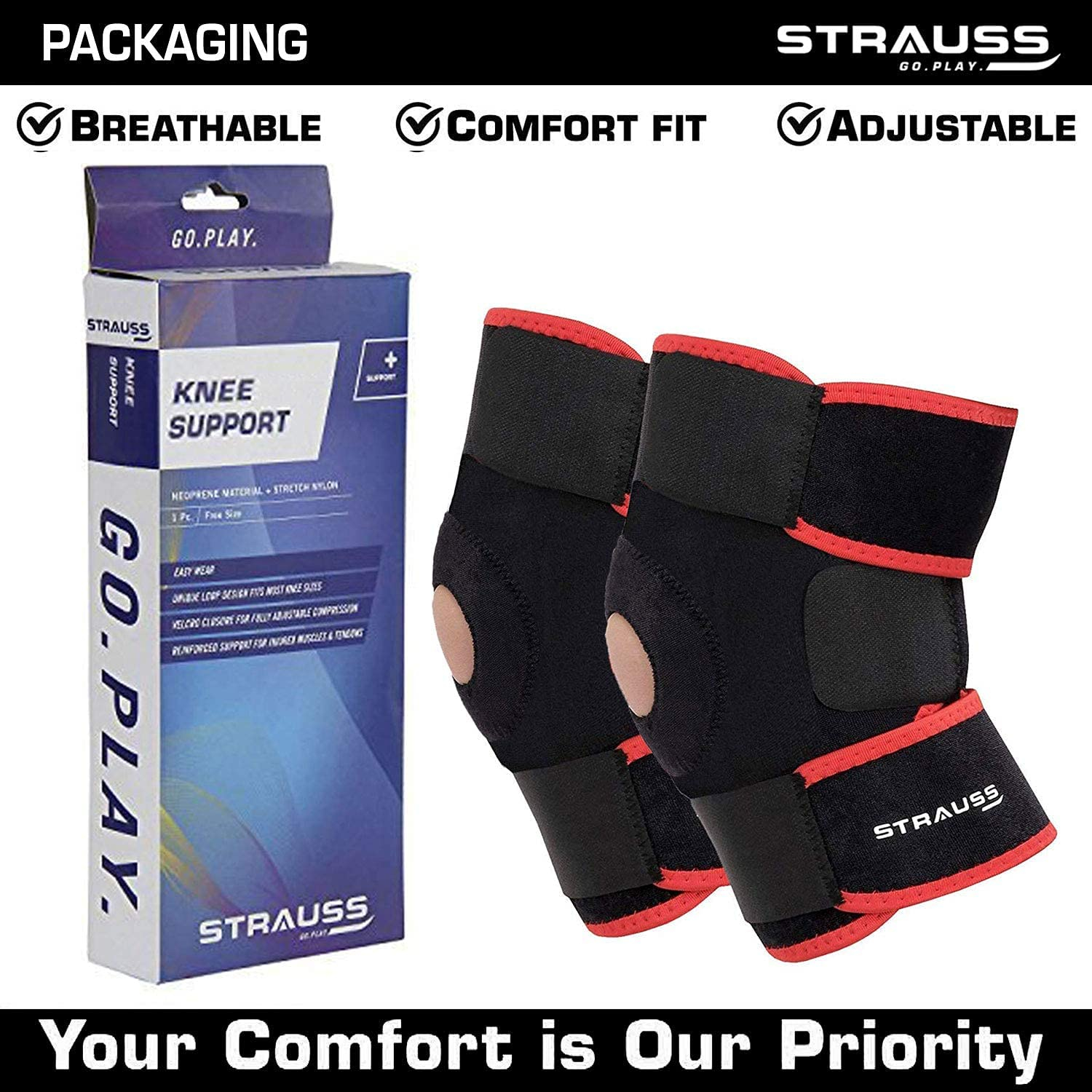 Strauss Knee Support Patella, Free Size