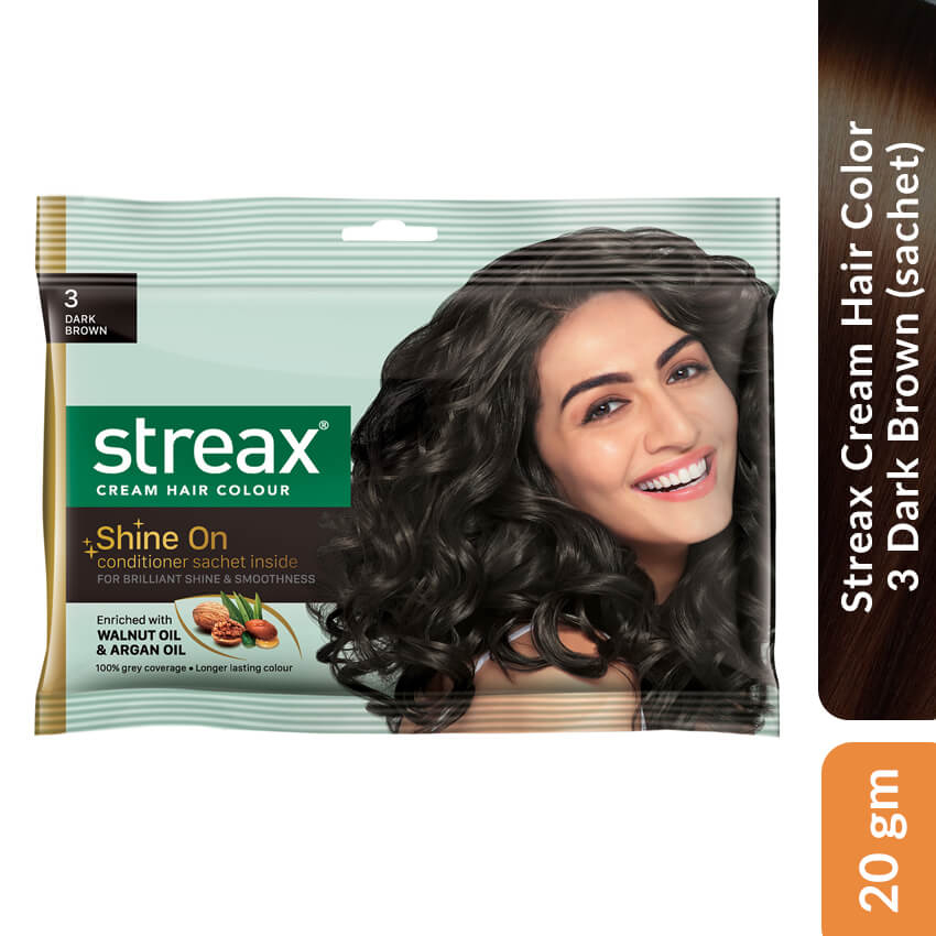 Streax Hair Colour 3 Dark Brown 20gm