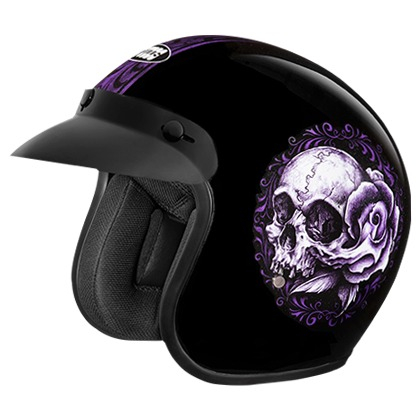 Studds Jetstar Classic D7 Decor - Floral Skull