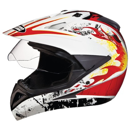 Studds Motocross D3 Decor with Visor - White N10 (L)