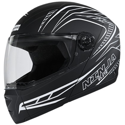 Studds Ninja Elite Super D5 Decor Matt Black N6 (L)