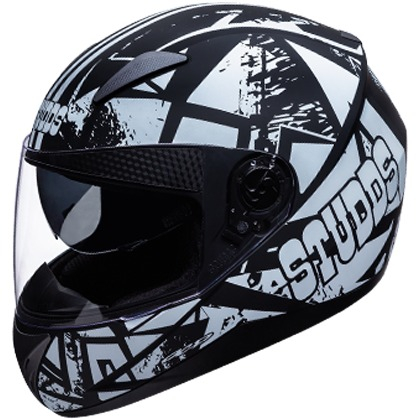Studds Shifter D4 Decor - Matt Black N6 White(L 580MM)