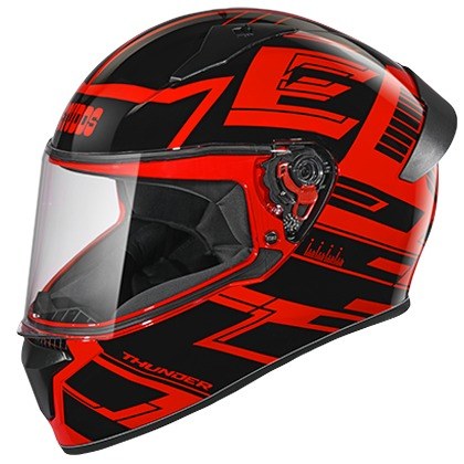 Studds Thunder D3 Decor with Spoiler - Red N9 (L)