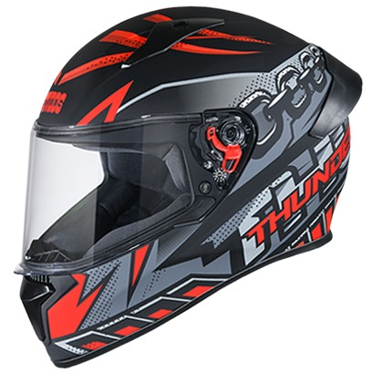 Studds Thunder D5 Decor with Spoiler - Matt Black N2 (L)