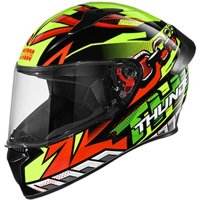 Studds Thunder D5 Decor with Spoiler - Matt Black and Red N5 (L)