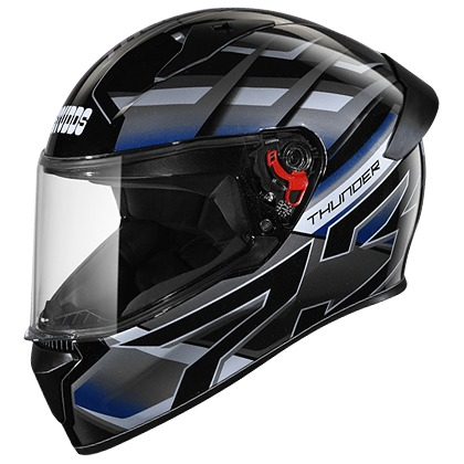 Studds Thunder D6 Decor With Spoiler - Black Grey N6 (L)