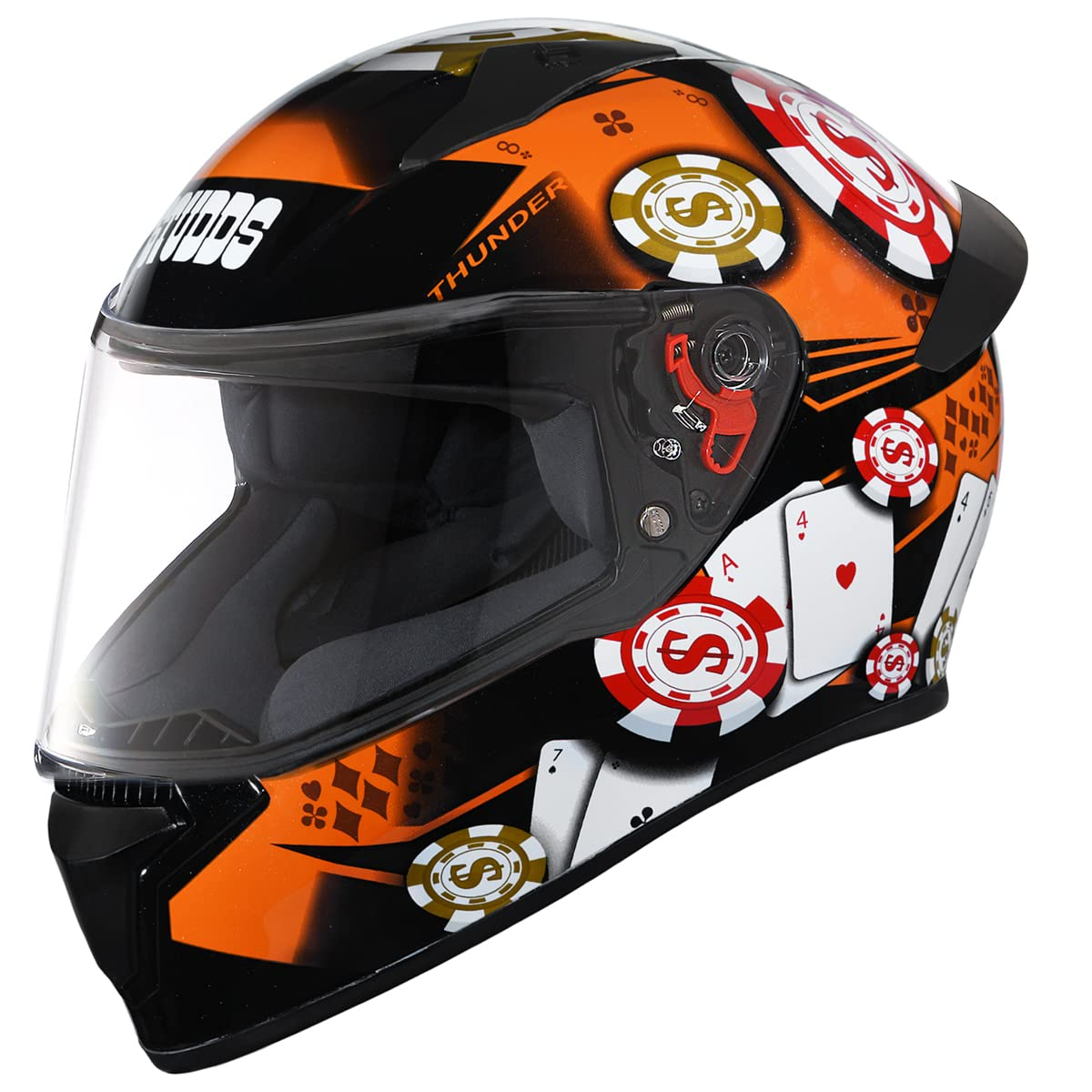 Studds Thunder D6 Decor With Spoiler - Black N10 (L)