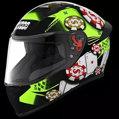Studds Thunder D6 Decor With Spoiler - Black N5 (L)