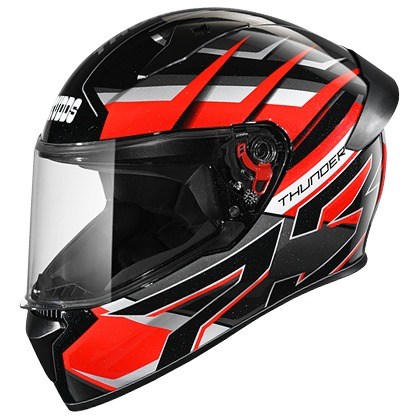 Studds Thunder D6 Decor With Spoiler - Black Red N4 (L)
