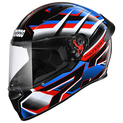 Studds Thunder D6 Decor With Spoiler - Black White N1 (L)