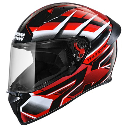 Studds Thunder D6 Decor With Spoiler - Black White N2 (L)