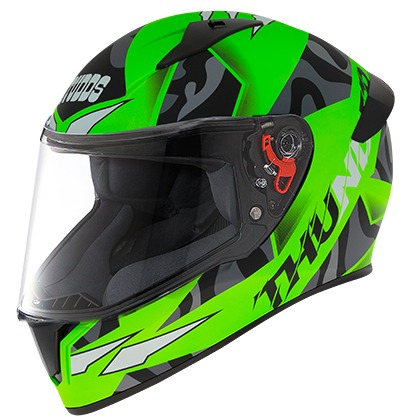 Studds Thunder D7 Decor With Spoiler - Matt Neon Green N9 (L)