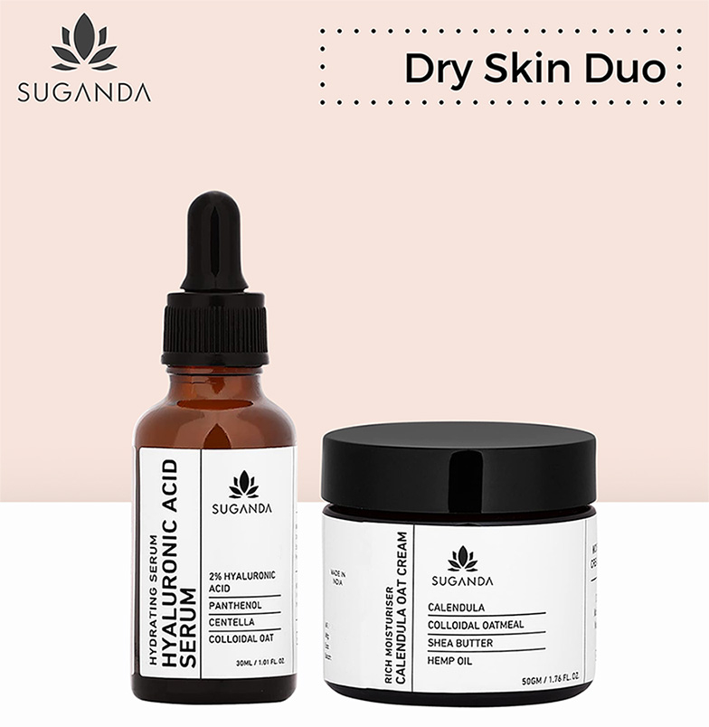Suganda Dry Skin Duo (Hyaluronic Acid 30ml + Calendula Oat Cream 50ml)