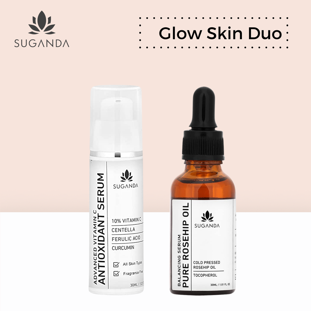 Suganda Glow Skin Duo (Antioxidant Serum 30ml + Rosehip Oil 30ml)