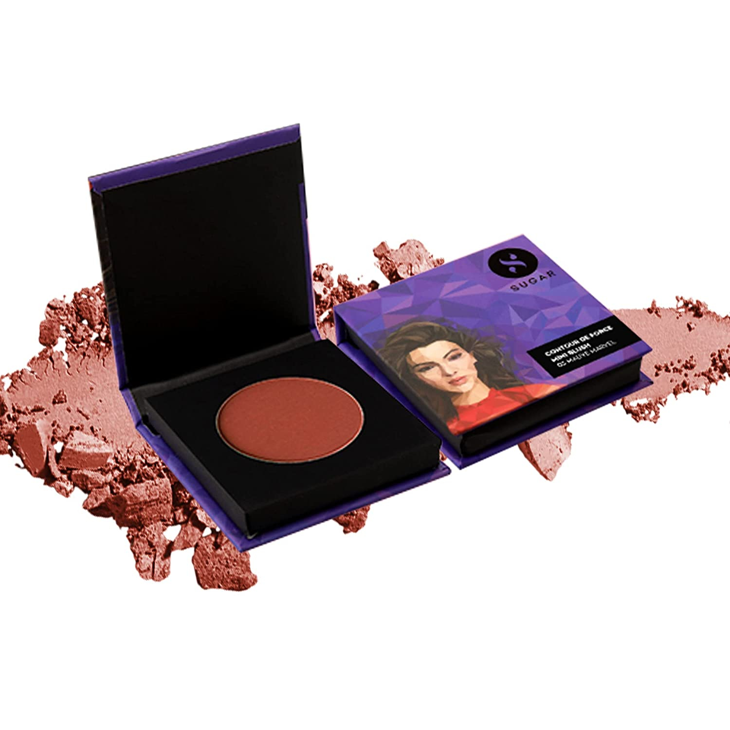 SUGAR Cosmetics - Contour De Force - Mini Blush - 02 Pink Pinnacle (Deep Rose Blush) - Long Lasting, Lightweight Makeup Blusher for Face