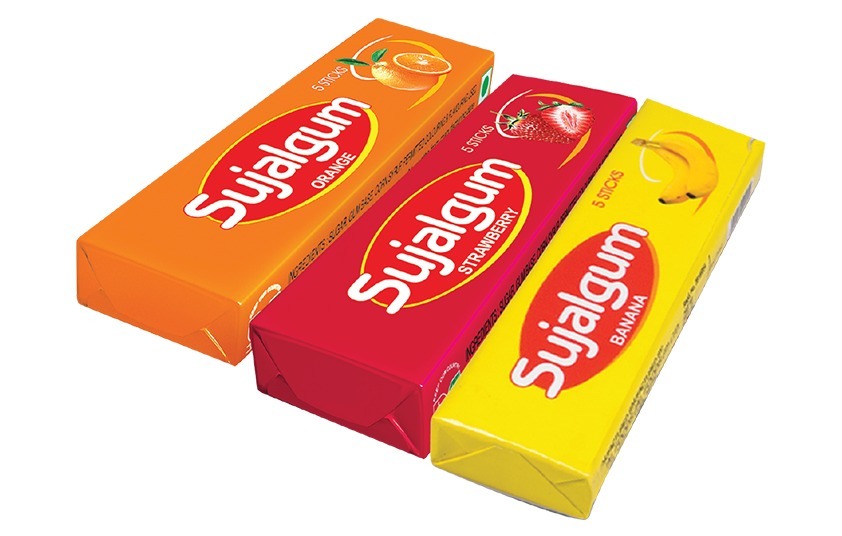 Sujalgum (Spearmint, Banana, Strawberry) 2.7 gm X 5 pcs X 20pkt x 36 tray
