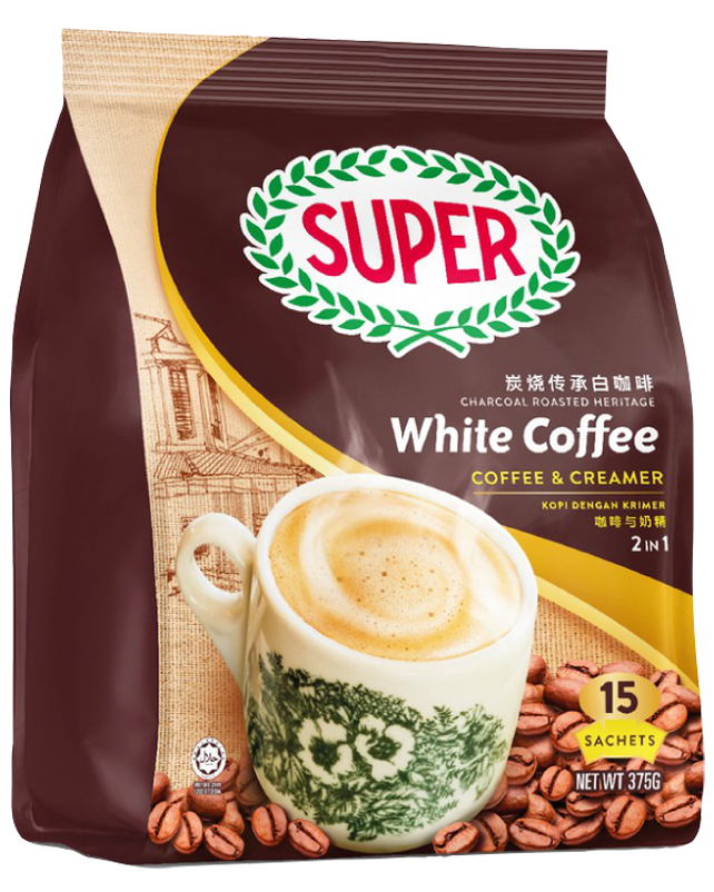 Super Charcoal Roasted White Coffee 2 In 1 15's 375gm