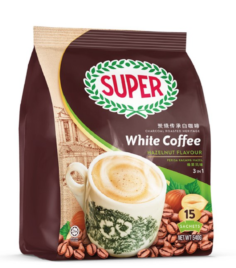 Super Coffee White Carcoal Hazelnut 15S x 40Gm