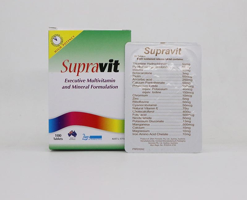 Supravit Executive Multivitamin and Mineral Formulation – 100 Tablets
