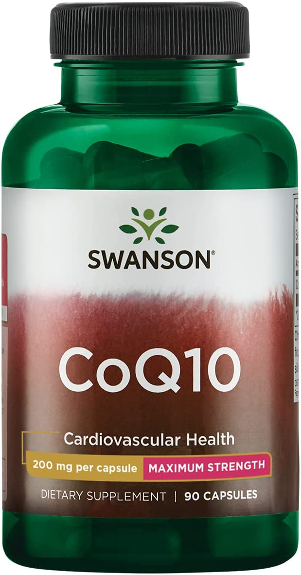Swanson CoQ10 Cardiovascular Brain Energy and Heart Health Antioxidant Support Supplement 200 mg 90 Capsules