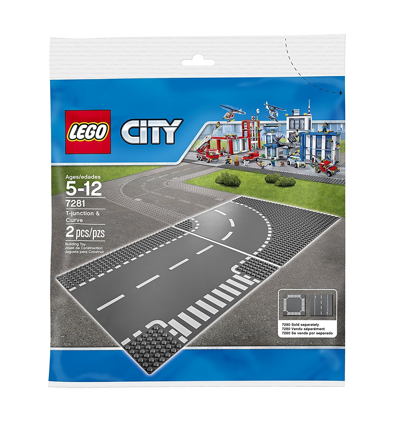 LEGO 7281 City T Junction And Curve Plates
