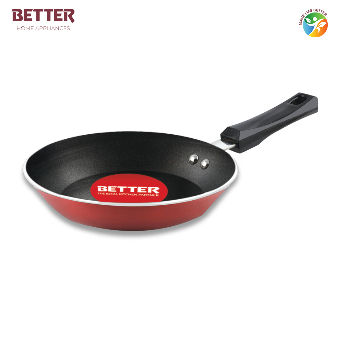 Better Taper Fry Pan Non-Stick Coating (20 - 24cm) (Induction and Gas Stove Compatible) with Bakelite Handle
