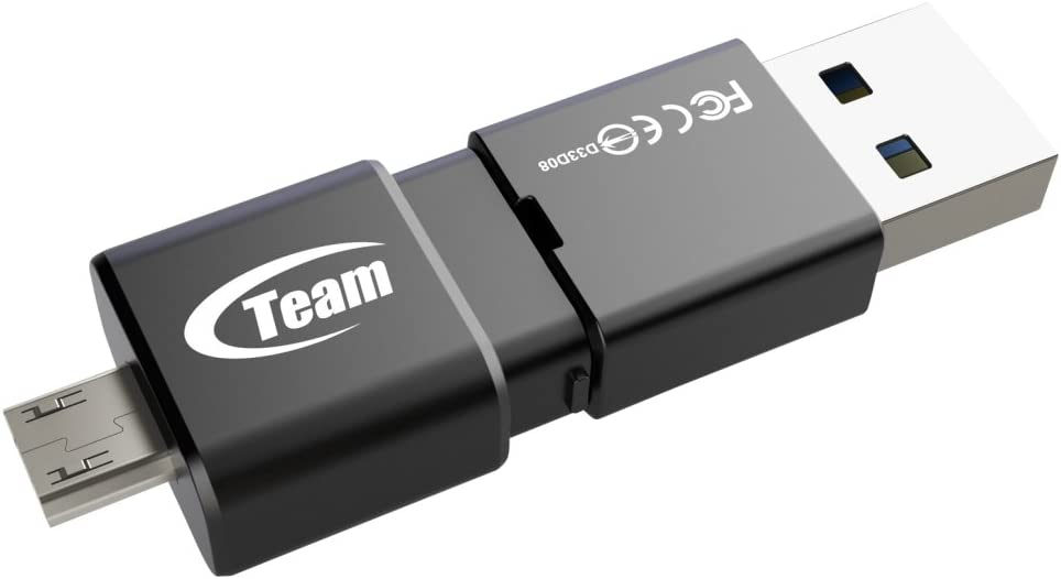 Team Group M131 - 16 GB OTG USB 2.0 and Micro USB Dual Flash Memory Drive - Black