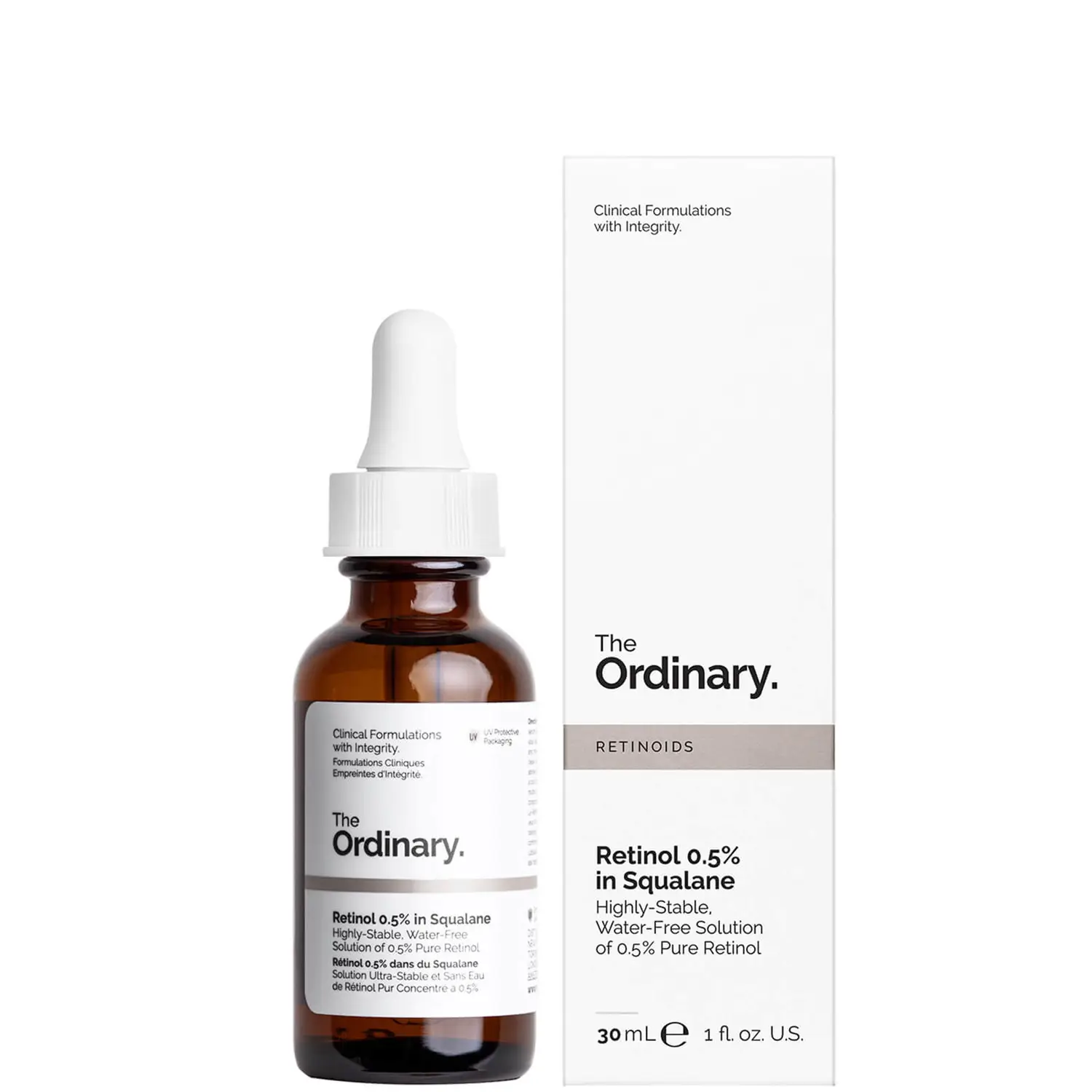 The Ordinary Retinol 0.5% In Squalane - 30ml, Reduce The Appearances Of Fine Lines
