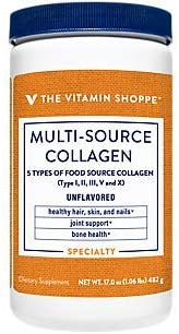 The Vitamin Shoppe Collagen Powder | Type I, II, III, V & X – 45 Servings