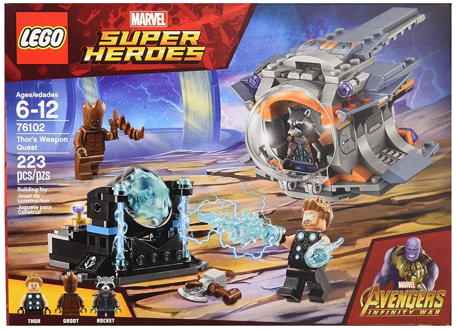 LEGO Marvel Super Heroes Avengers: Infinity War Thor’s Weapon Quest Building Kit (223 Piece)LEGO- 76102 