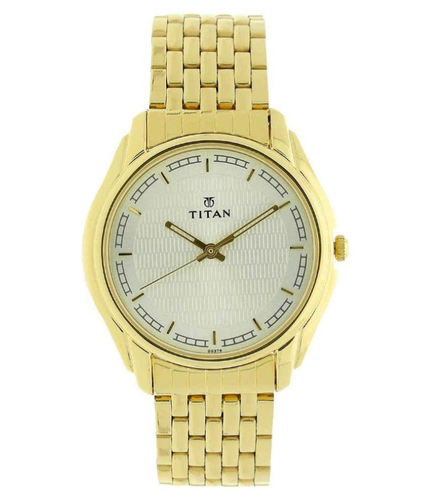 Titan Analog Beige Dial Watch For Men 1578YM07